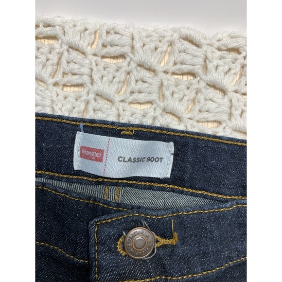 Wrangler Jeans Sz 14 Husky Straight Dark Blue Denim Adjustable Waist W30 L27 - Picture 5 of 10